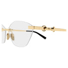Gucci - Gucci GG2050O 002 – Occhiali da Vista Donna Rimless Cat-Eye Oro Horsebit Glasant - occhiali da vista