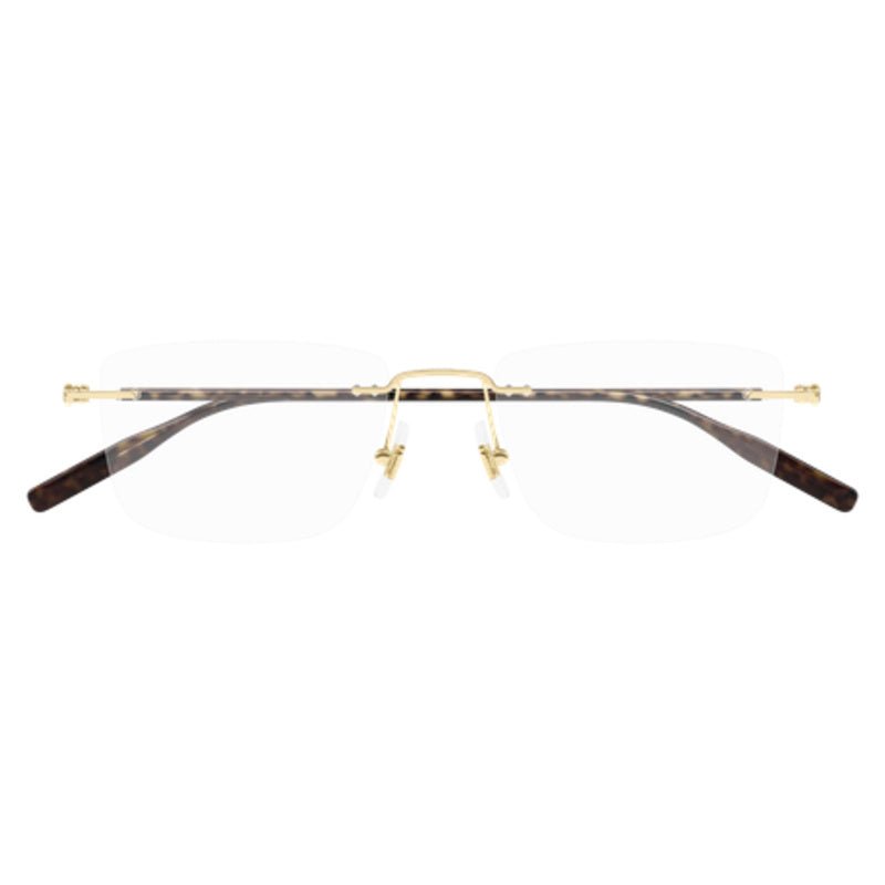 Montblanc - Montblanc MB0431O 003 – Occhiali da Vista Rimless Uomo Oro Havana - occhiali da vista