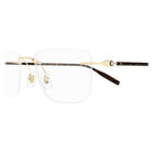 Montblanc - Montblanc MB0431O 003 – Occhiali da Vista Rimless Uomo Oro Havana - occhiali da vista