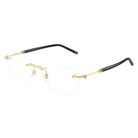 Montblanc - Montblanc MB0480O 001 – Occhiali da Vista Rimless Uomo Oro Nero Glasant - occhiali da vista