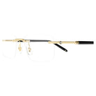 Montblanc - Montblanc MB0480O 001 – Occhiali da Vista Rimless Uomo Oro Nero Glasant - occhiali da vista