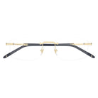 Montblanc - Montblanc MB0480O 004 – Occhiali da Vista Rimless Uomo Oro Grigio Glasant - occhiali da vista