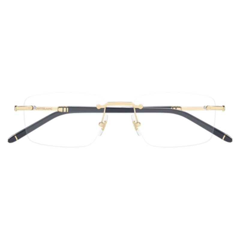 Montblanc - Montblanc MB0480O 004 – Occhiali da Vista Rimless Uomo Oro Grigio Glasant - occhiali da vista