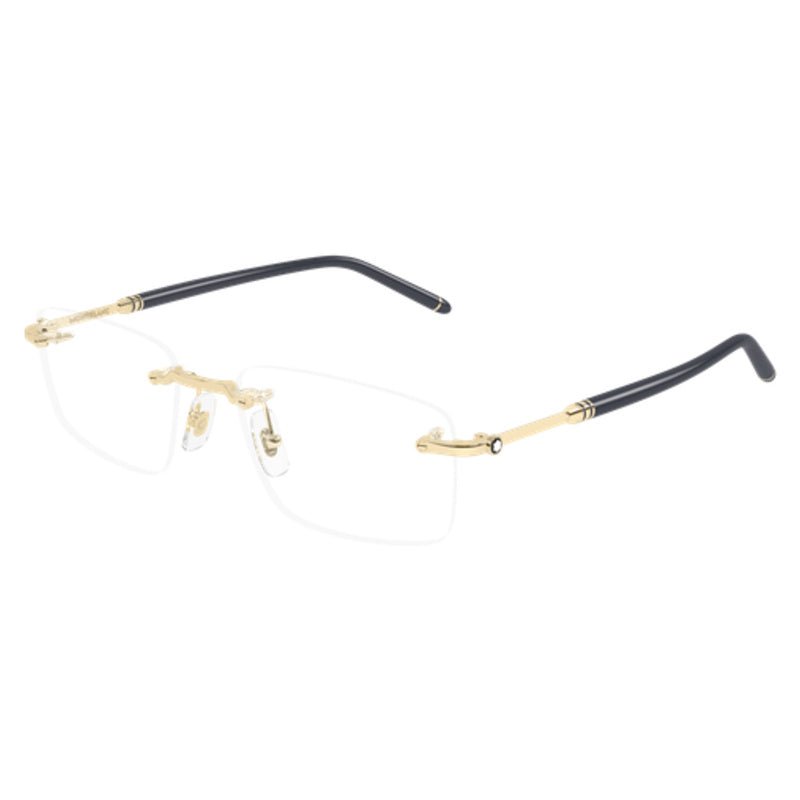 Montblanc - Montblanc MB0480O 004 – Occhiali da Vista Rimless Uomo Oro Grigio Glasant - occhiali da vista