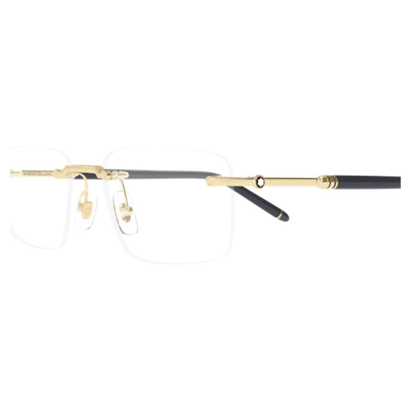 Montblanc - Montblanc MB0480O 004 – Occhiali da Vista Rimless Uomo Oro Grigio Glasant - occhiali da vista