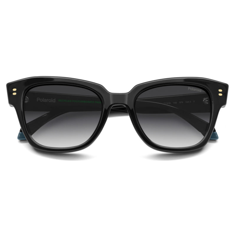 POLAROID - Occhiali da Sole Polaroid PLD 6251/S/X QFU Donna - Squadrato Nero Terminali Azzurri Polarizzati - Occhiali da Sole