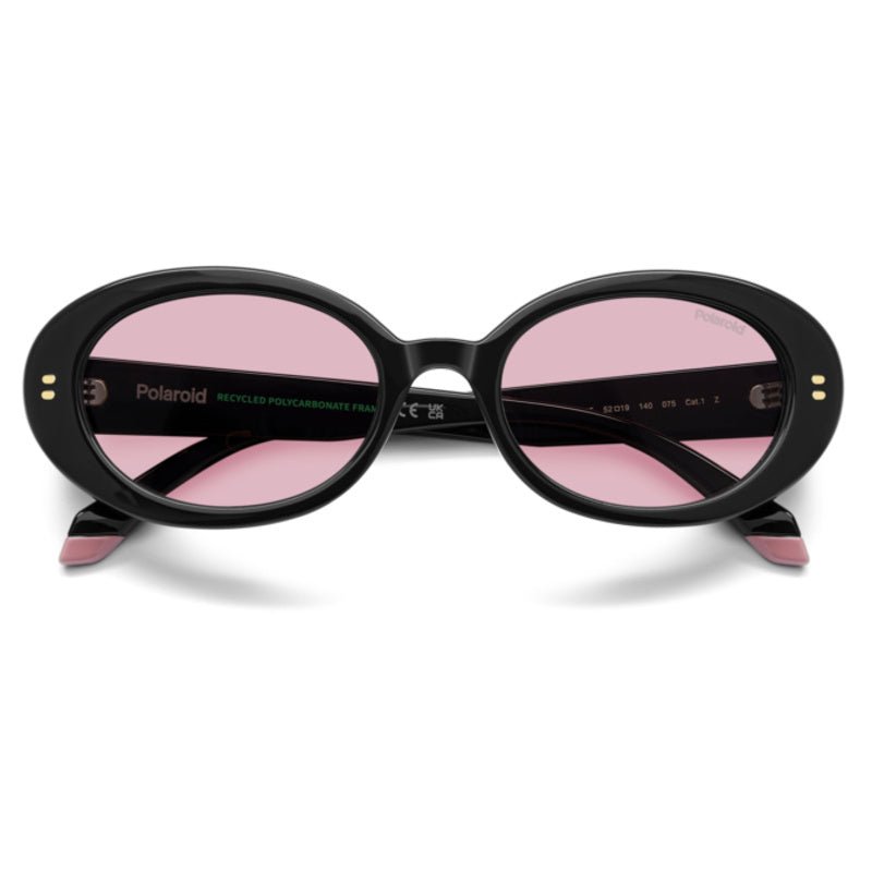 POLAROID - Occhiali da Sole Polaroid PLD 6253/S/X QFU Donna - Ovale Nero Lenti Rosa Polarizzati - Occhiali da Sole