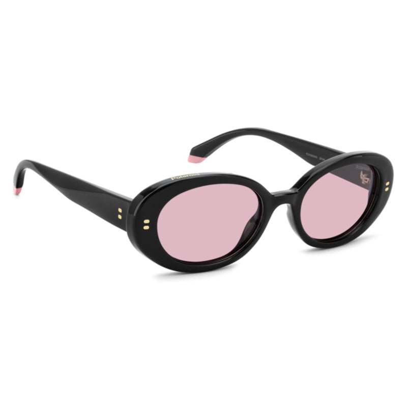 POLAROID - Occhiali da Sole Polaroid PLD 6253/S/X QFU Donna - Ovale Nero Lenti Rosa Polarizzati - Occhiali da Sole