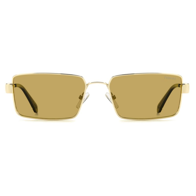 POLAROID - Occhiali da Sole Polaroid PLD 6255/S/X LPE Unisex - Rettangolare Oro Lenti Ocra Polarizzati - Occhiali da Sole