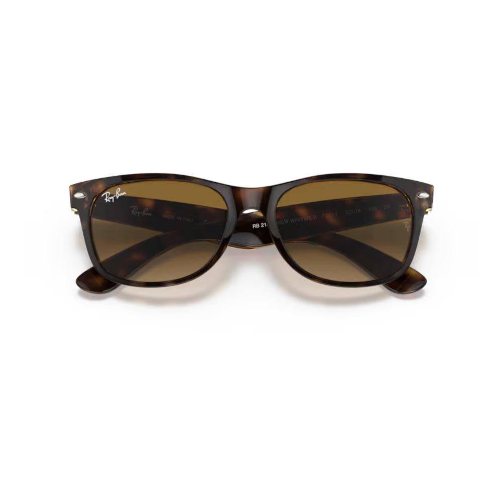 Ray-Ban - Ray-Ban New Wayfarer RB2132 710/51 – Occhiali da Sole Havana Chiaro con Lenti Marroni Sfumate -