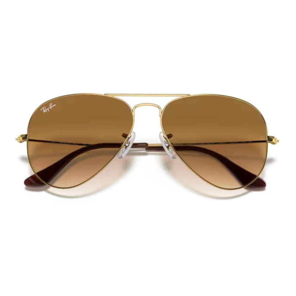 Ray-Ban - Ray-Ban RB3025 Aviator Gradient 001/51 – Occhiali da Sole Oro con Lenti Marroni Sfumate -