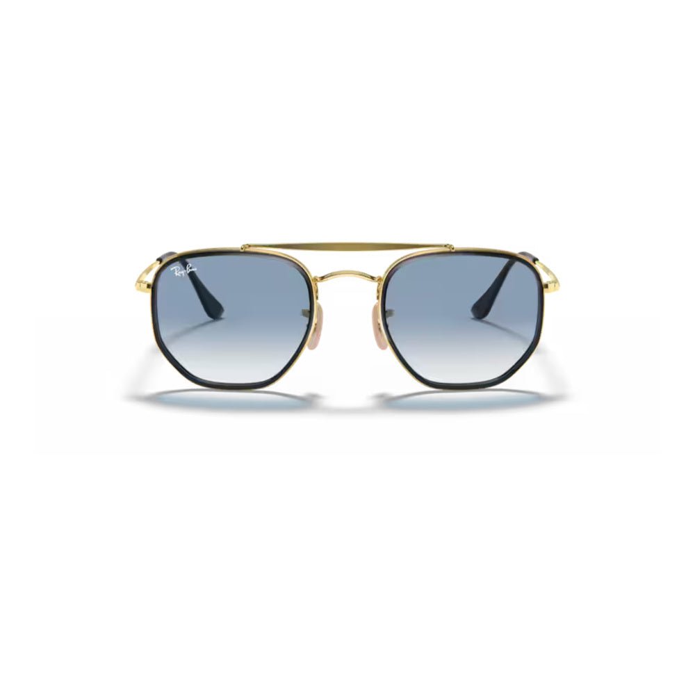 Ray-Ban - Ray-Ban RB3648M Marshal II 91673F – Occhiali da Sole Oro Arista con Lenti Azzurre Sfumate -