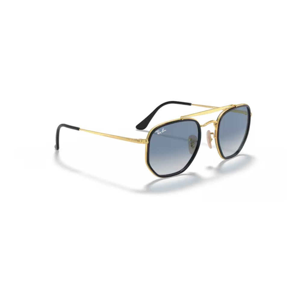 Ray-Ban - Ray-Ban RB3648M Marshal II 91673F – Occhiali da Sole Oro Arista con Lenti Azzurre Sfumate -