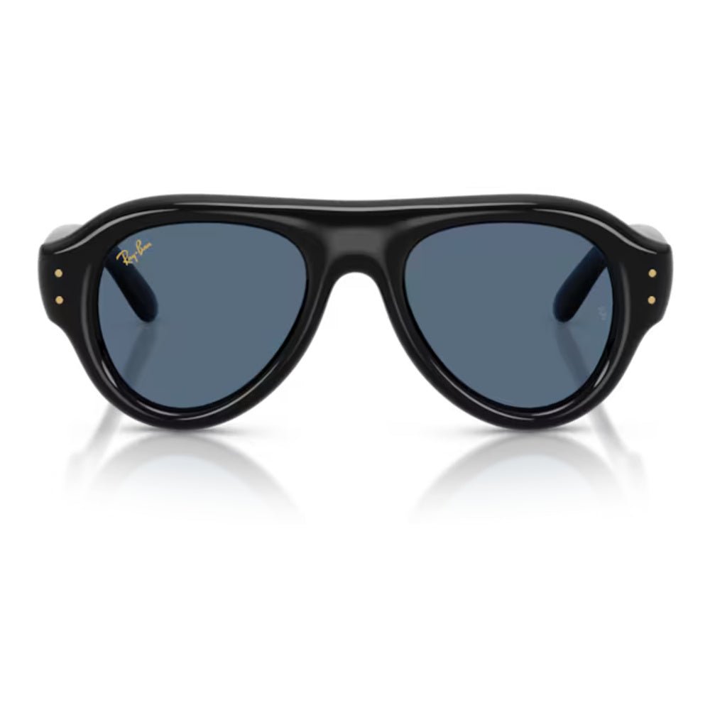 Ray-Ban - Ray-Ban RB4925 Aviator Puffer 601/80 – Occhiali da Sole Neri con Lenti Blu Scuro -