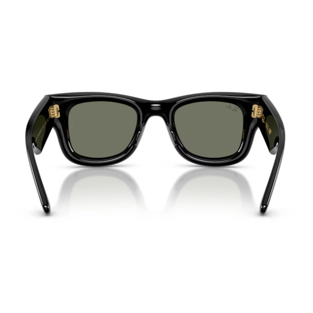 Ray-Ban - Ray-Ban RB4940 Wayfarer Puffer 601/30 – Occhiali da Sole Neri con Lenti Specchiate Argento-Verdi -