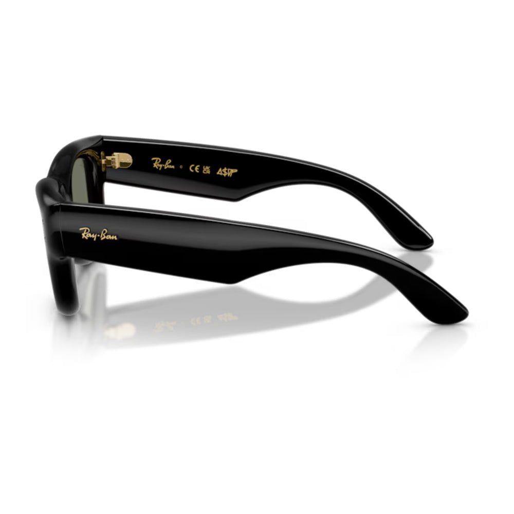 Ray-Ban - Ray-Ban RB4940 Wayfarer Puffer 601/30 – Occhiali da Sole Neri con Lenti Specchiate Argento-Verdi -