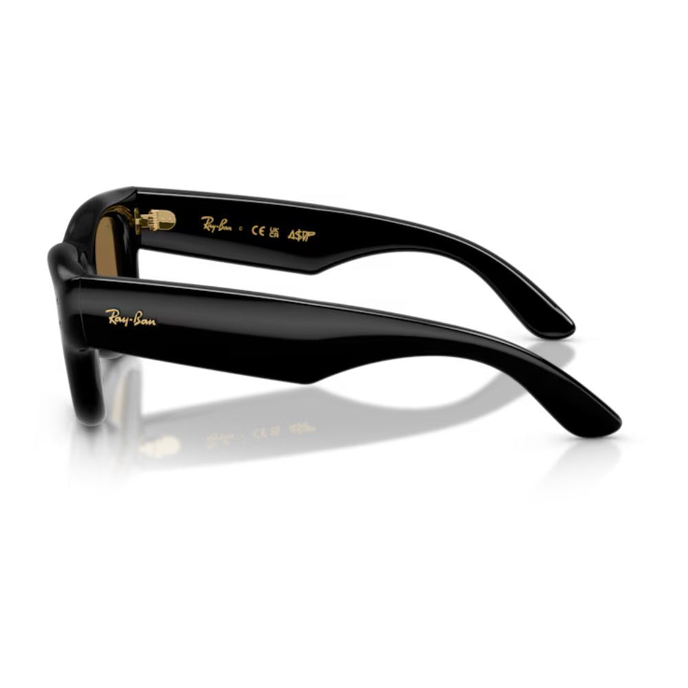 Ray-Ban - Ray-Ban RB4940 Wayfarer Puffer 601/55 – Occhiali da Sole Neri con Lenti Verde Chiaro Specchiate Blu -