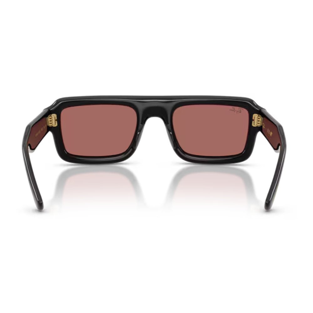 Ray-Ban - Ray-Ban RB4954 Flacko Puffer 601/69 – Occhiali da Sole Neri con Lenti Viola -
