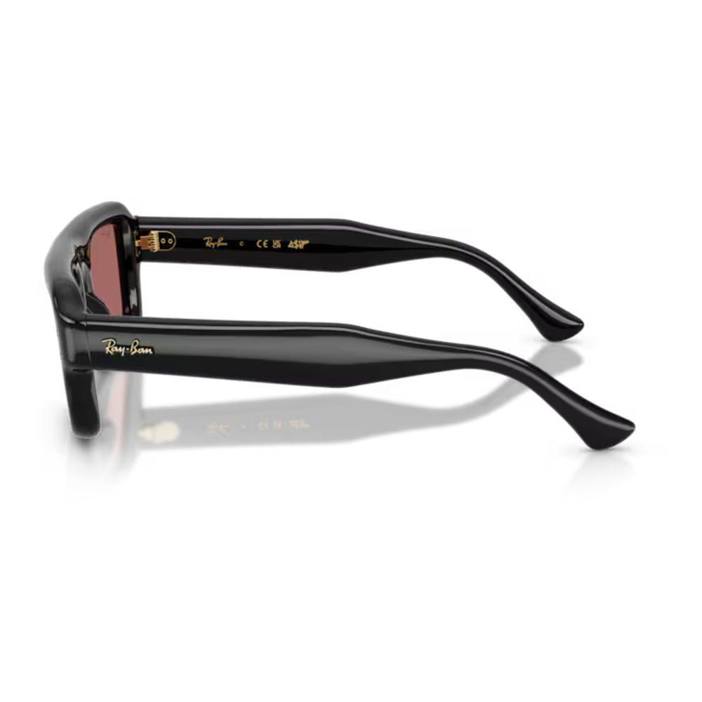 Ray-Ban - Ray-Ban RB4954 Flacko Puffer 601/69 – Occhiali da Sole Neri con Lenti Viola -