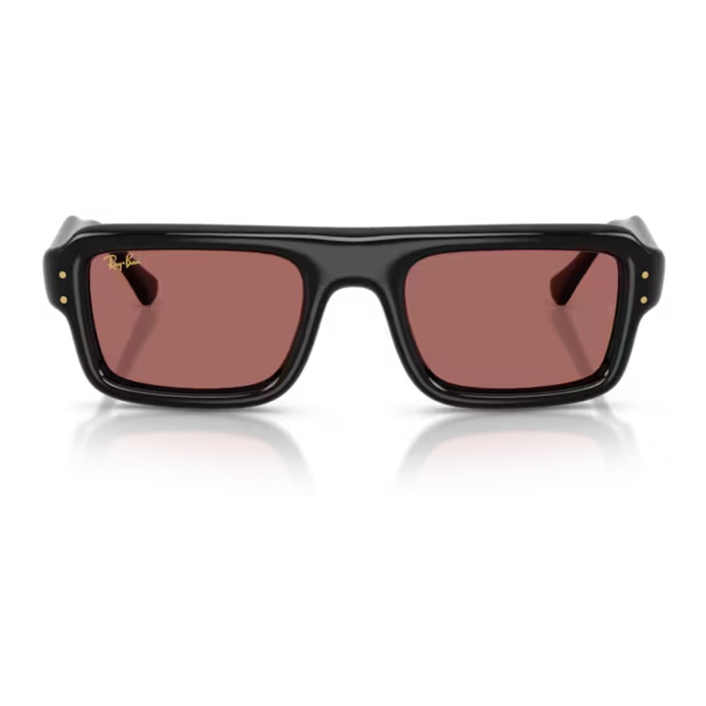 Ray-Ban - Ray-Ban RB4954 Flacko Puffer 601/69 – Occhiali da Sole Neri con Lenti Viola -