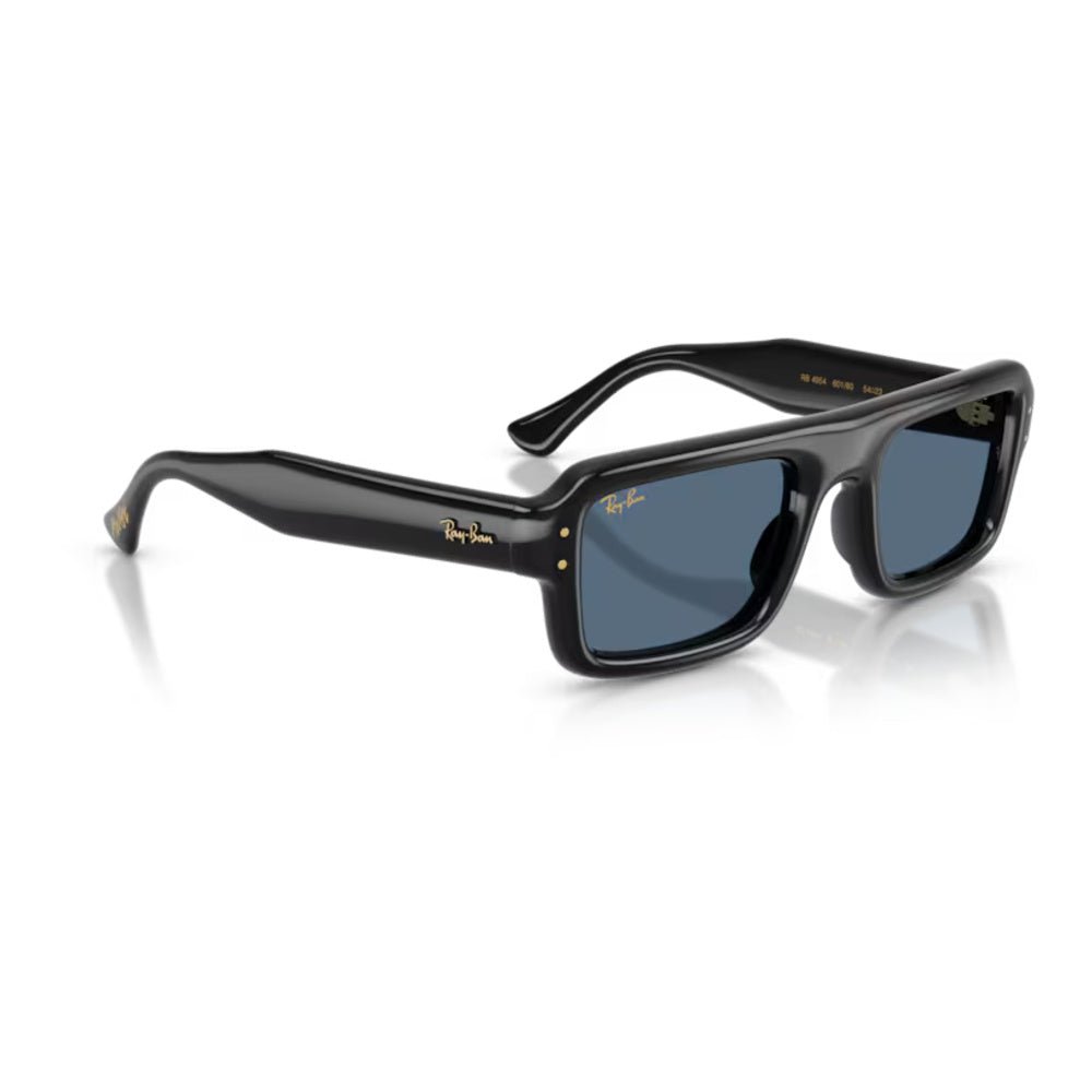 Ray-Ban - Ray-Ban RB4954 Flacko Puffer 601/80 – Occhiali da Sole Neri con Lenti Blu Scuro -
