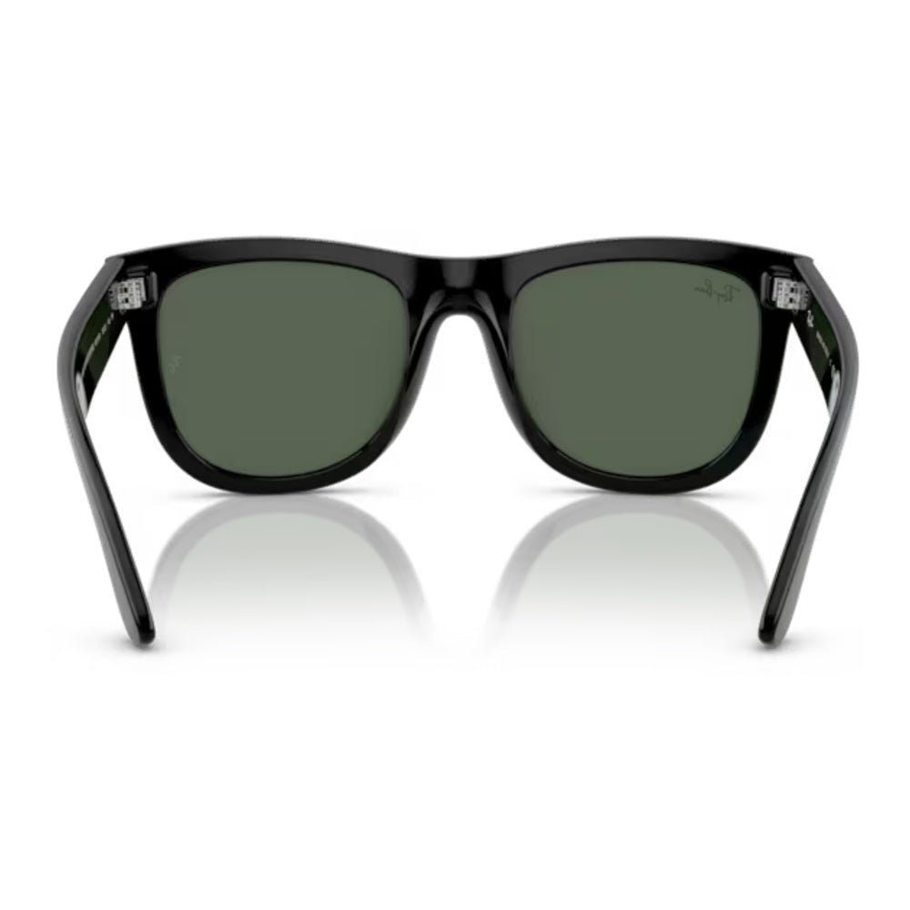 Ray-Ban - Ray-Ban Wayfarer Reverse RBR0502S 6677VR – Occhiali da Sole Neri con Lenti Verde Scuro -