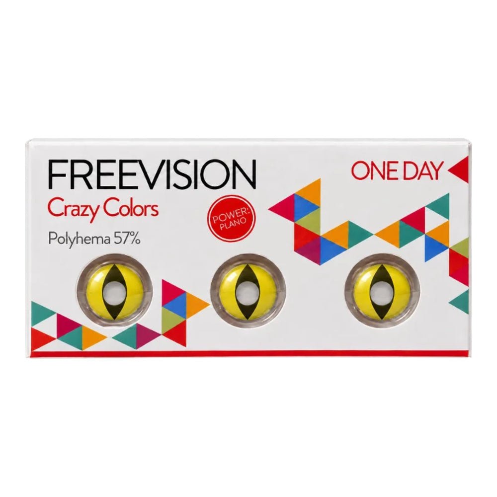 VisionOttica Infinity - FREEVISION Cat Eye Yellow – gialle effetto gatto, giornaliere, confezione da 6 - Lenti a contatto